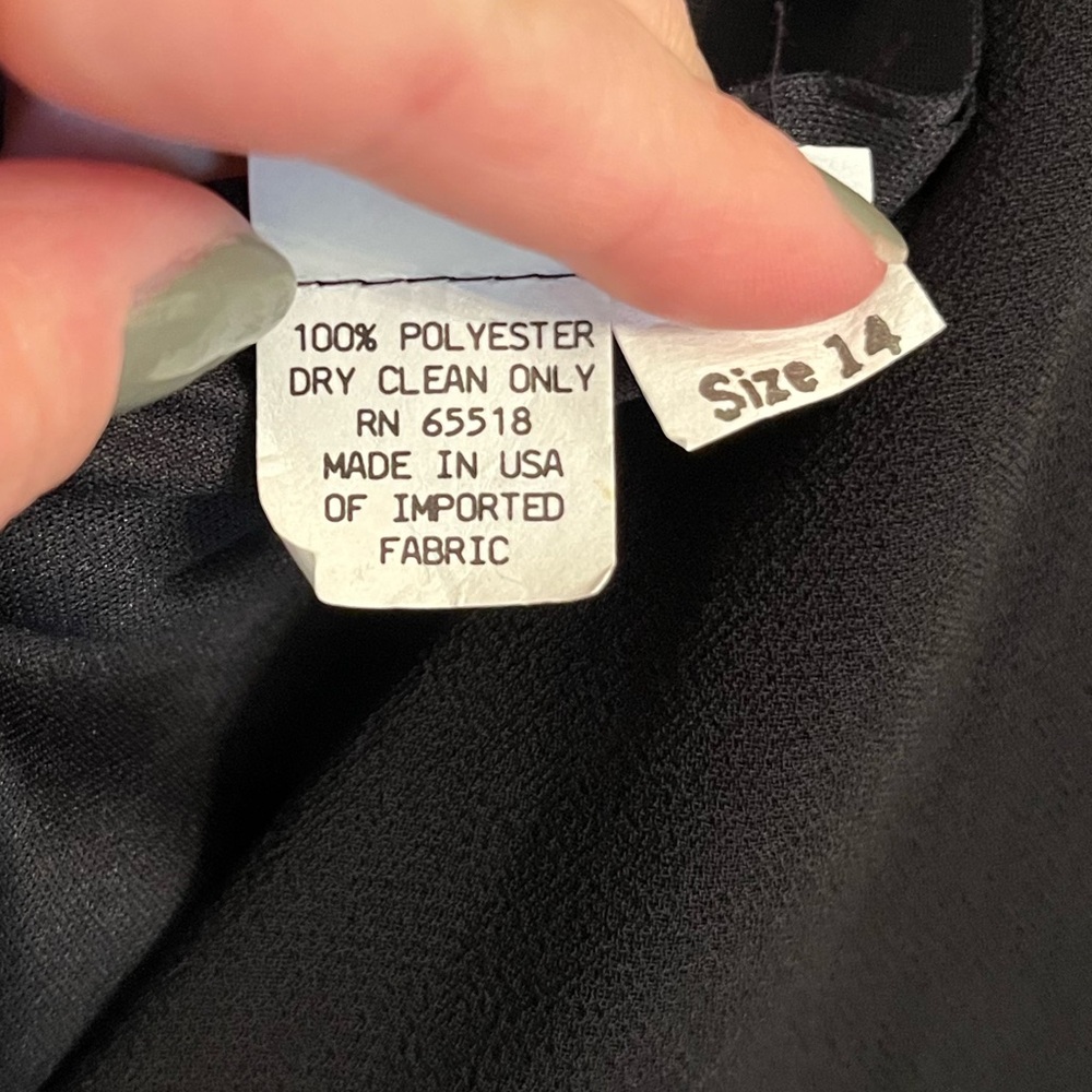 NWT Vintage Patra Tiered Black Chiffon Special Occasion Cocktail Dress, 14 - Picture 11 of 13